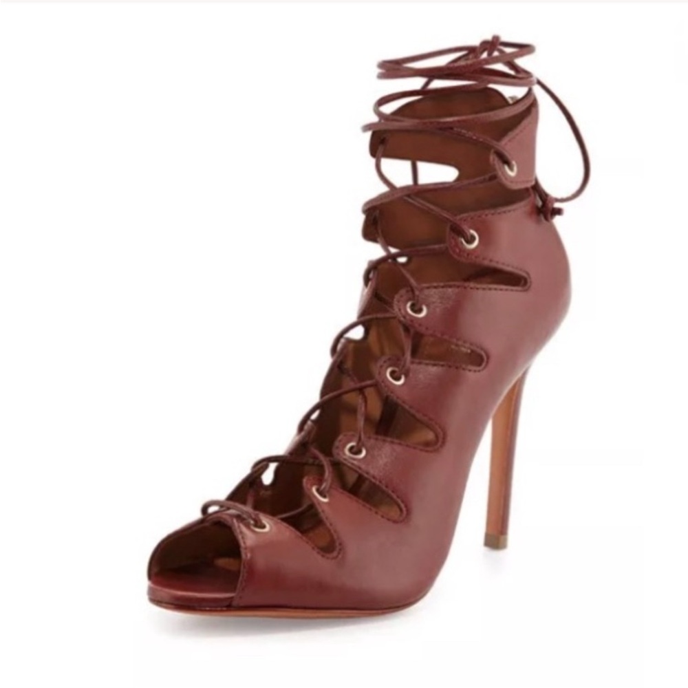 SCHUTZ Lace-Up Bootie Heels | Size 7.5